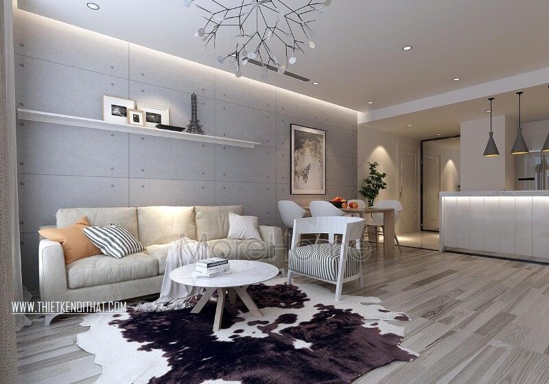 Sofa phòng khách hiện đại được thiết kế đơn giản, các đường nét không quá phức tạp, các chi tiết đều đảm bảo tính công năng sử dụng cũng như tính thẩm mỹ cho căn nhà.